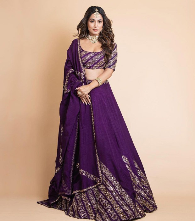 Hina Khan's purple lehenga worth Rs. 96,800 is a must-have for the wedding season wardrobe