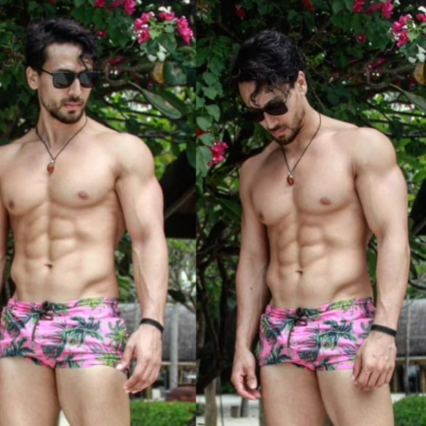 Tiger Shroff shares photos with floral shorts flaunting his insane abs, Disha Patani comments