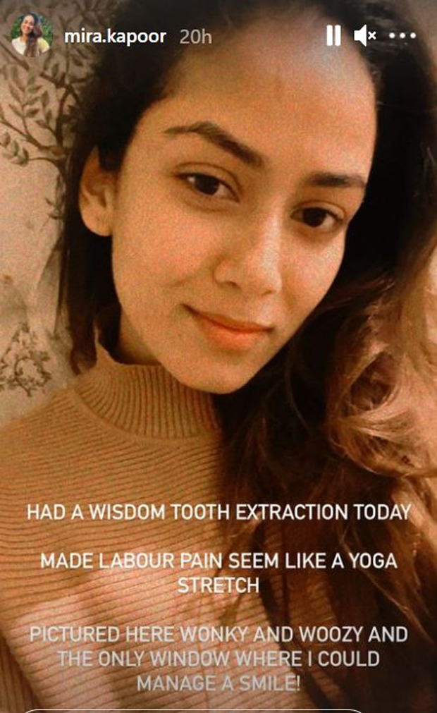 Shahid Kapoor’s wife Mira Kapoor says wisdom tooth extraction made labour pain seem like a yoga stretch