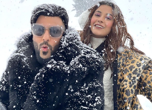 Badshah and Shehnaaz Gill pose in the snow in Kashmir as they shoot for their music video
