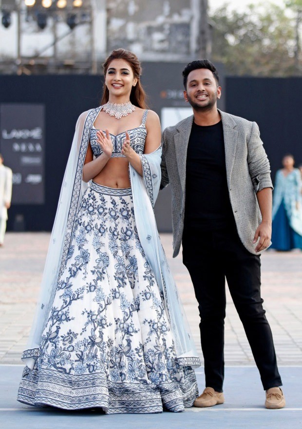 Pooja Hegde looks elegant and elusive in glitzy lehenga by Varun Chakkilam at Lakme Fashion Week 2021